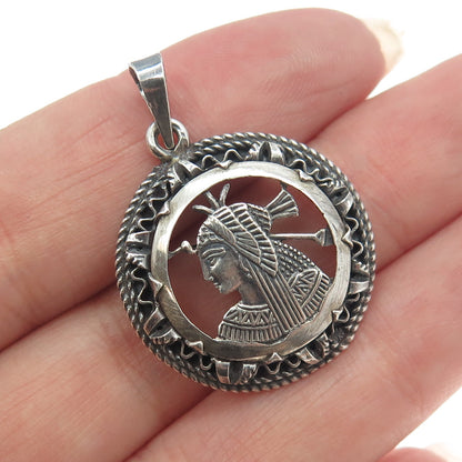 925 Sterling Silver Vintage Indian Tribal Theme Pendant