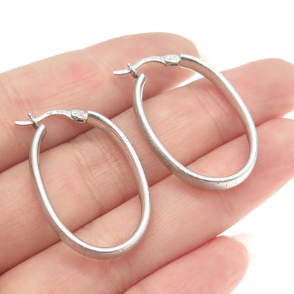 925 Sterling Silver Hinged Oval Hoop Earrings