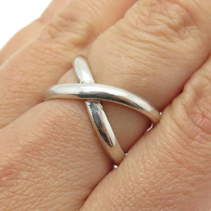 925 Sterling Silver Vintage Crisscross Ring Size 6.5