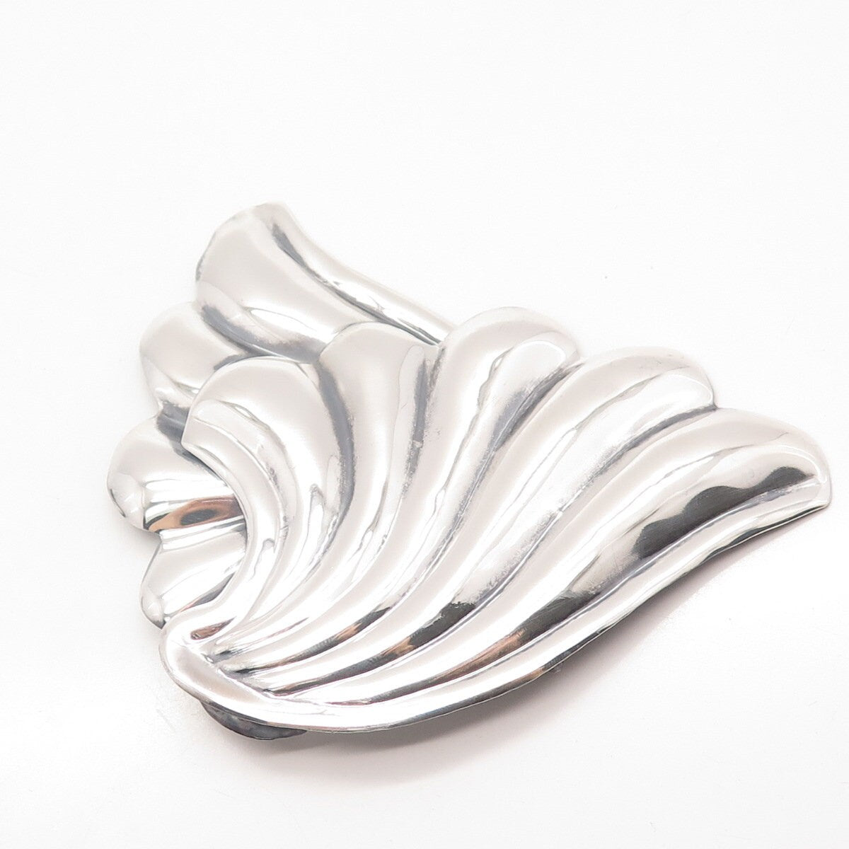 925 Sterling Silver Vintage Mexico Ribbed Pin Brooch