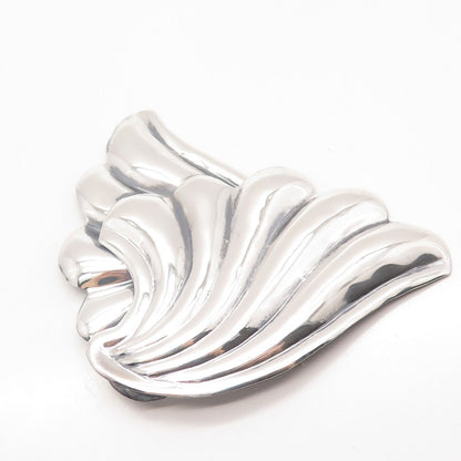 925 Sterling Silver Vintage Mexico Ribbed Pin Brooch