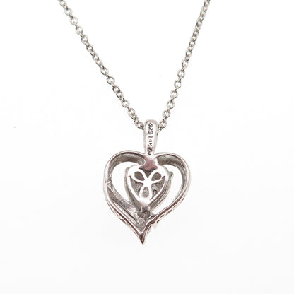 Alwand Vahan 925 Sterling 14K Gold Real Diamond Heart Cable Chain Necklace 18"