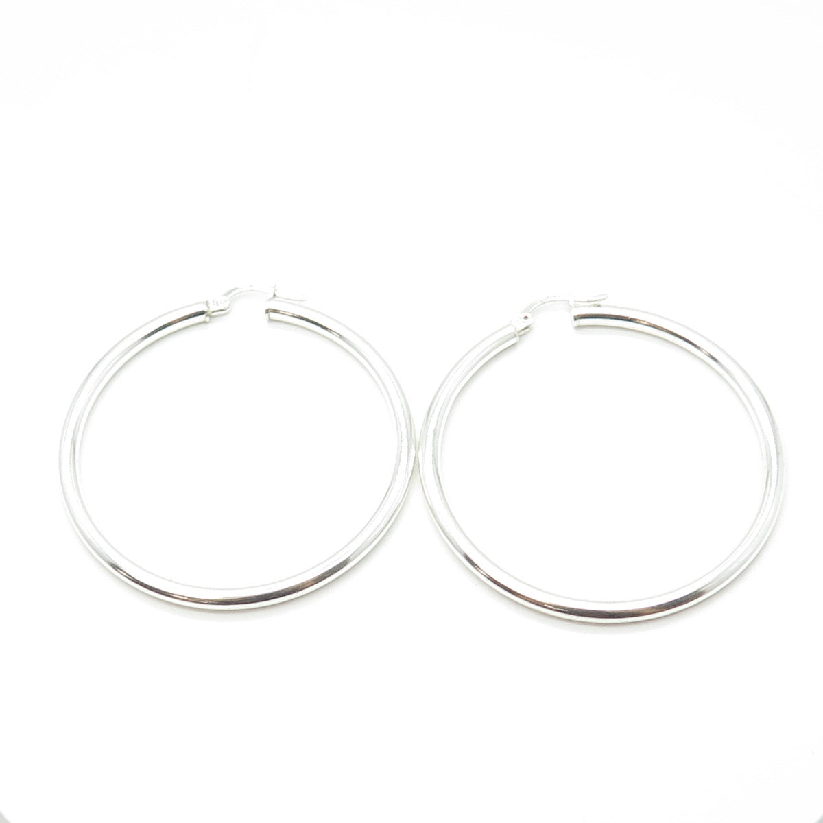 HAN 925 Sterling Silver Smooth Hoop Earrings