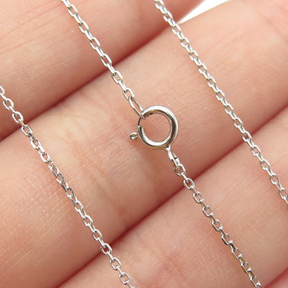 925 Sterling Silver Round-Cut C Z Letter "E" Cable Chain Necklace 16-18"