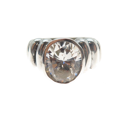 Gioia Clavenzani & Ivano Ghinelli 925 Sterling Silver Vintage C Z Ring Size 7.75