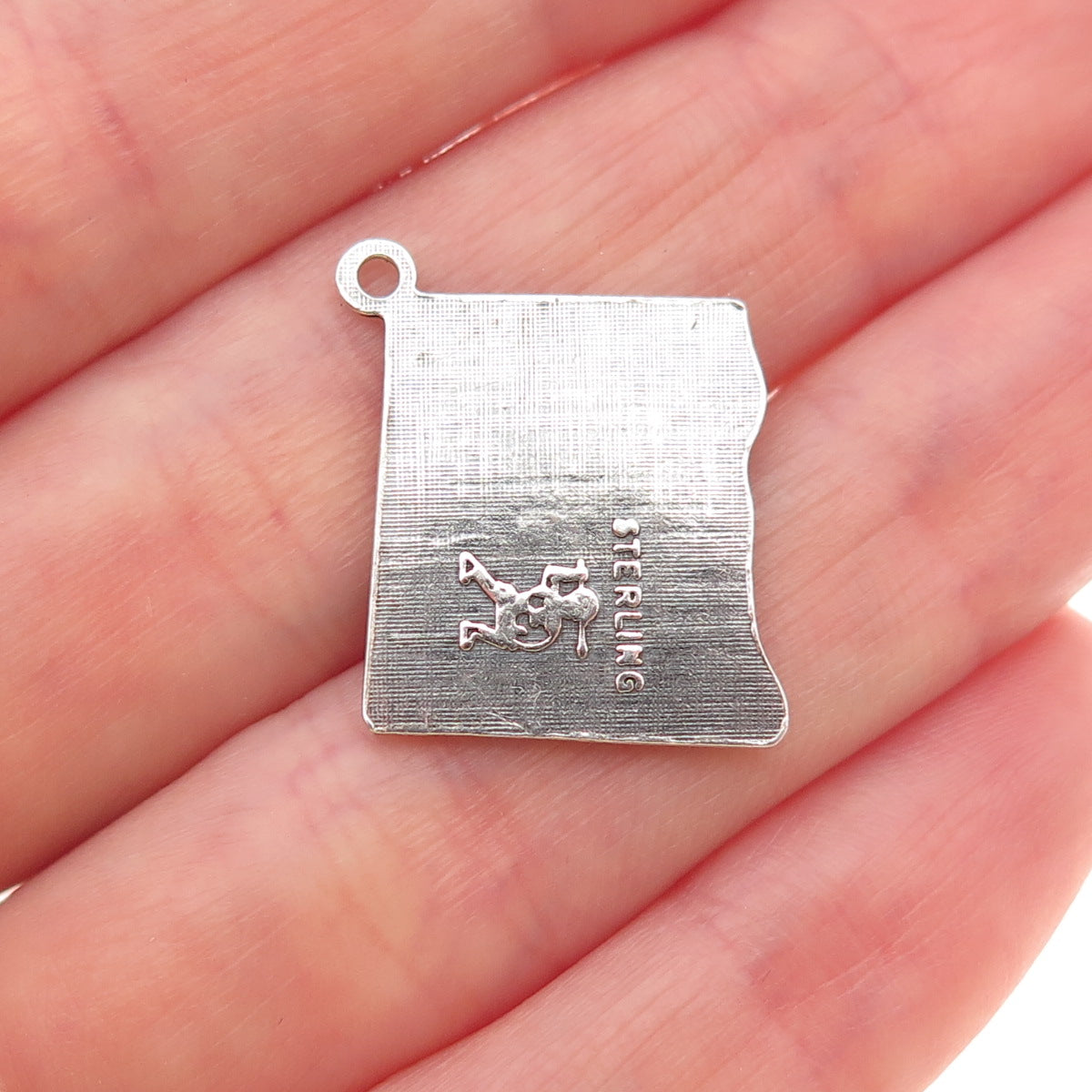 Elco 925 Sterling Silver Vintage Wtshighton DC Oxidized Charm Pendant