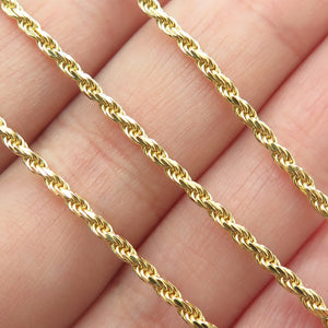 P. LUX 925 Sterling Silver Gold Plated Italy Rope Chain Necklace 16"