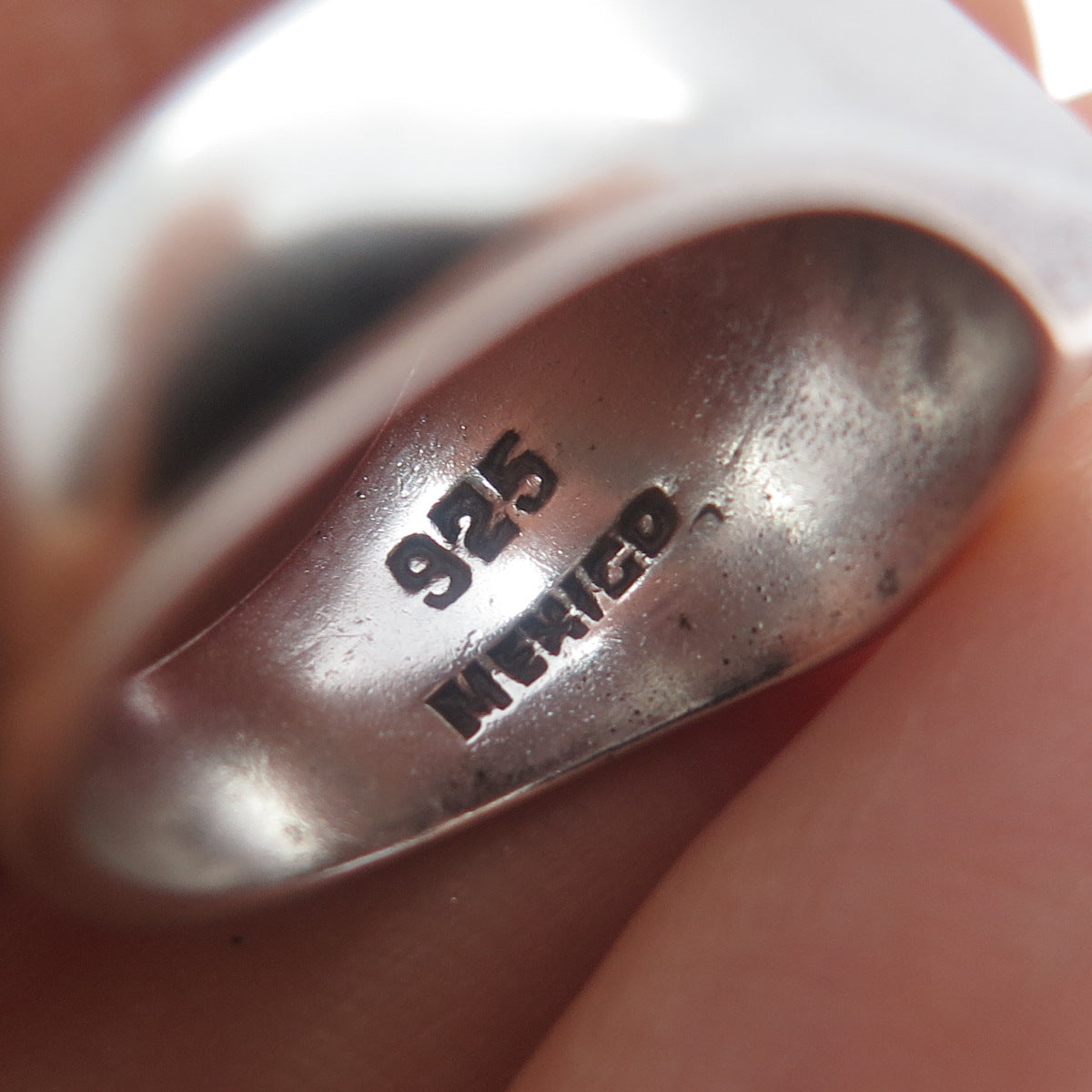 925 Sterling Silver Vintage Mexico Masonic Oxidized Signet Ring Size 9