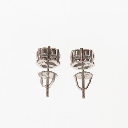 925 Sterling Silver Round-Cut C Z Stud Earrings