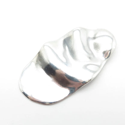 925 Sterling Silver Vintage Concaved Pendant