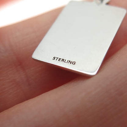 925 Sterling Silver Red Enamel Who Deserves My Heart Minimalist Charm Pendant