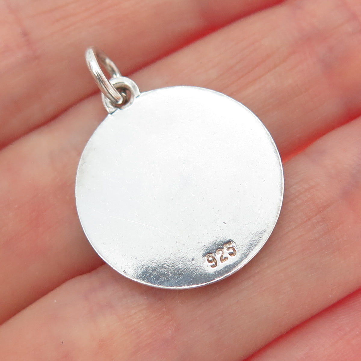 925 Sterling Silver Vintage Enamel Splash Flower Charm Pendant