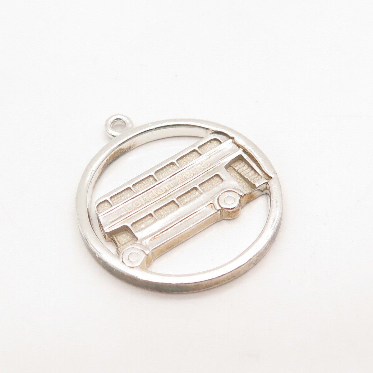 925 Sterling Silver Vintage "London 2015" Double-decker Bus Pendant
