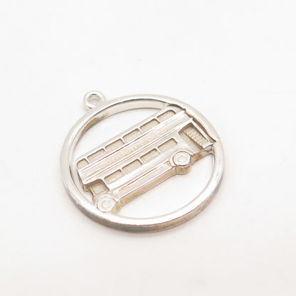 925 Sterling Silver Vintage "London 2015" Double-decker Bus Pendant