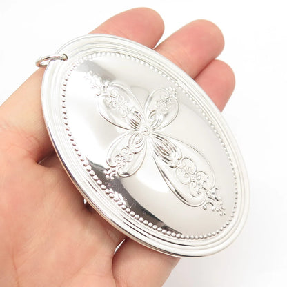 925 Sterling Silver Vintage Towle 1972 Cross & Bird Floral Ornament