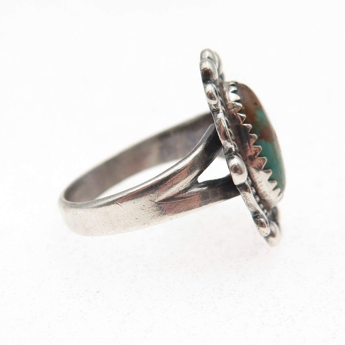 Bell Trading Post Old Pawn Sterling Silver Vintage Royston Turquoise Ring Size 6