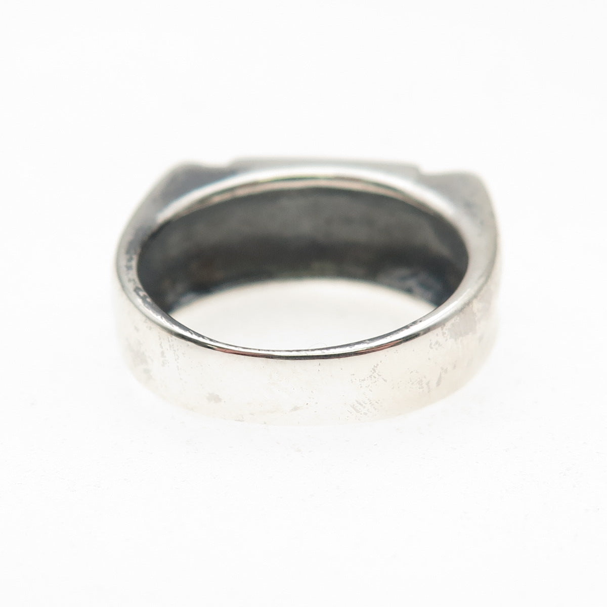 925 Sterling Silver Vintage Greek Maze Oxidized Ring Size 7