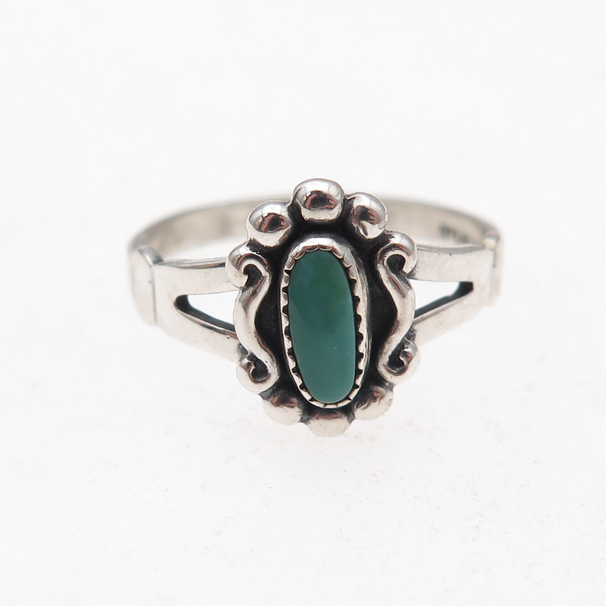 Bell Trading Post Old Pawn 925 Sterling Silver Vintage Turquoise Ring Size 7.25