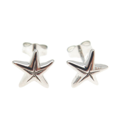 925 Sterling Silver C Z Star Stud Earrings