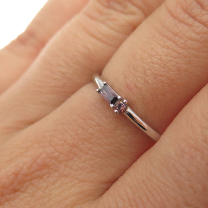 BOMB PARTY 925 Sterling Silver Smoky C Z Stackable Ring Size 7.25