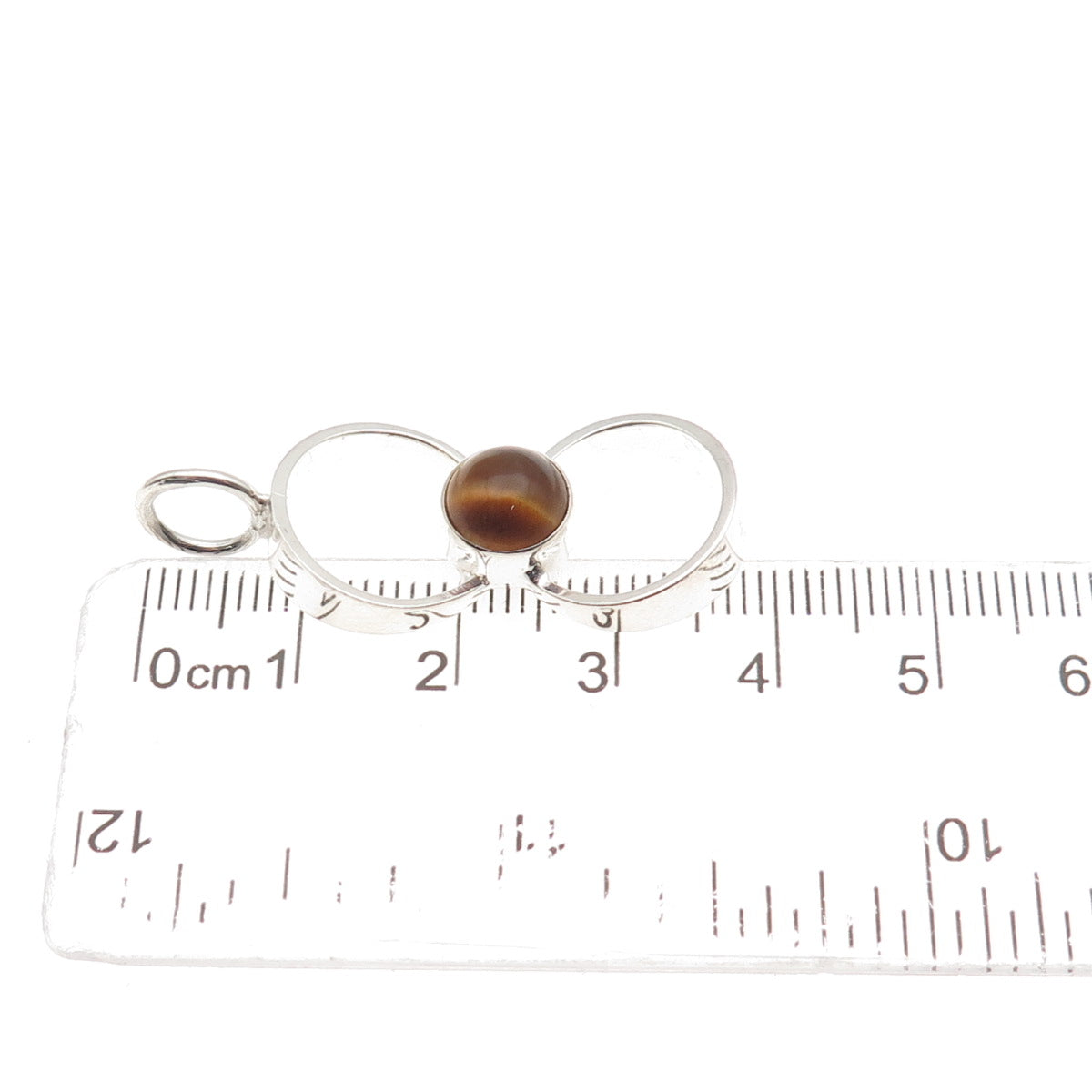 Kultaseppa Salovaara Sterling Vintage Finland Real Tiger Eye Modernist Pendant