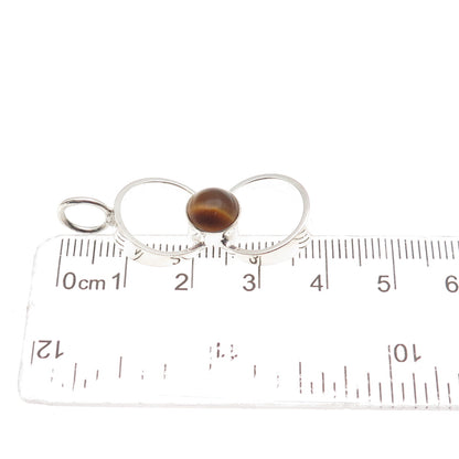 Kultaseppa Salovaara Sterling Vintage Finland Real Tiger Eye Modernist Pendant