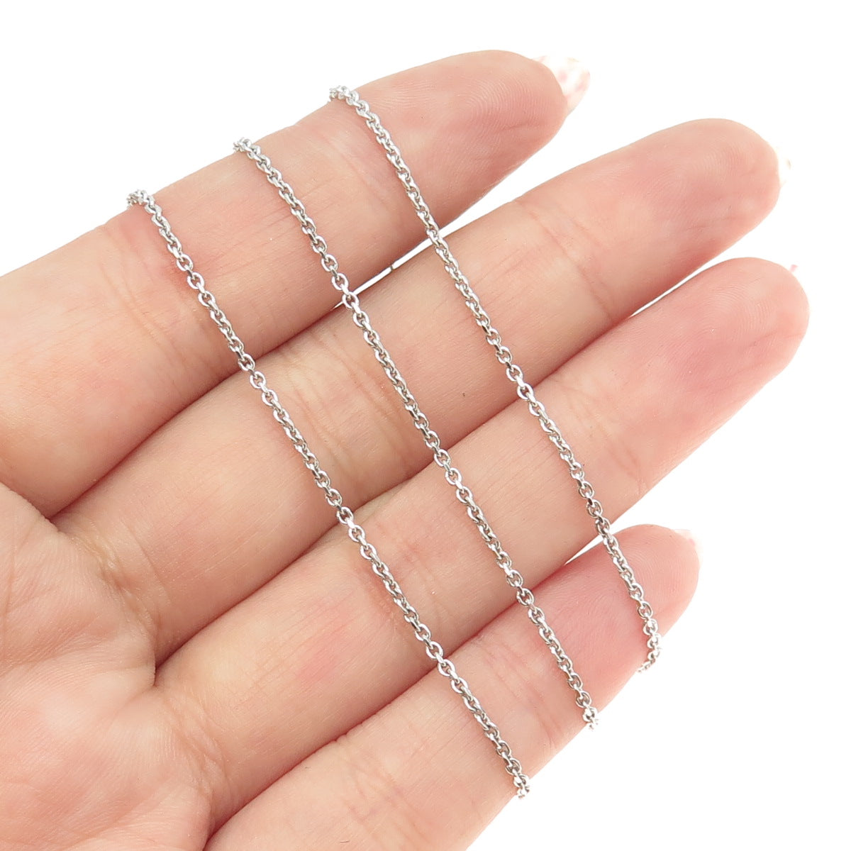 925 Sterling Silver Italy Cable Chain Necklace 18"