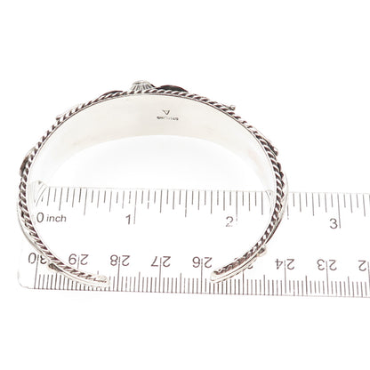 Annie Chapo Navajo Old Pawn 925 Sterling Vintage Floral Adjustable Bracelet 6"