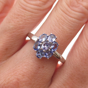 Chuck Clemency 925 Sterling Silver Real Oval-Cut Tanzanite Ring Size 8.25