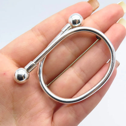 925 Sterling Silver Vintage Modernist Pin Brooch