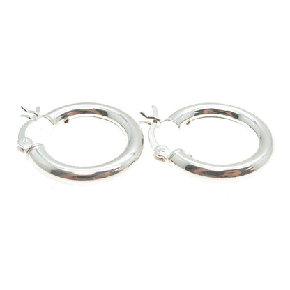 925 Sterling Silver Tube Hoop Earrings