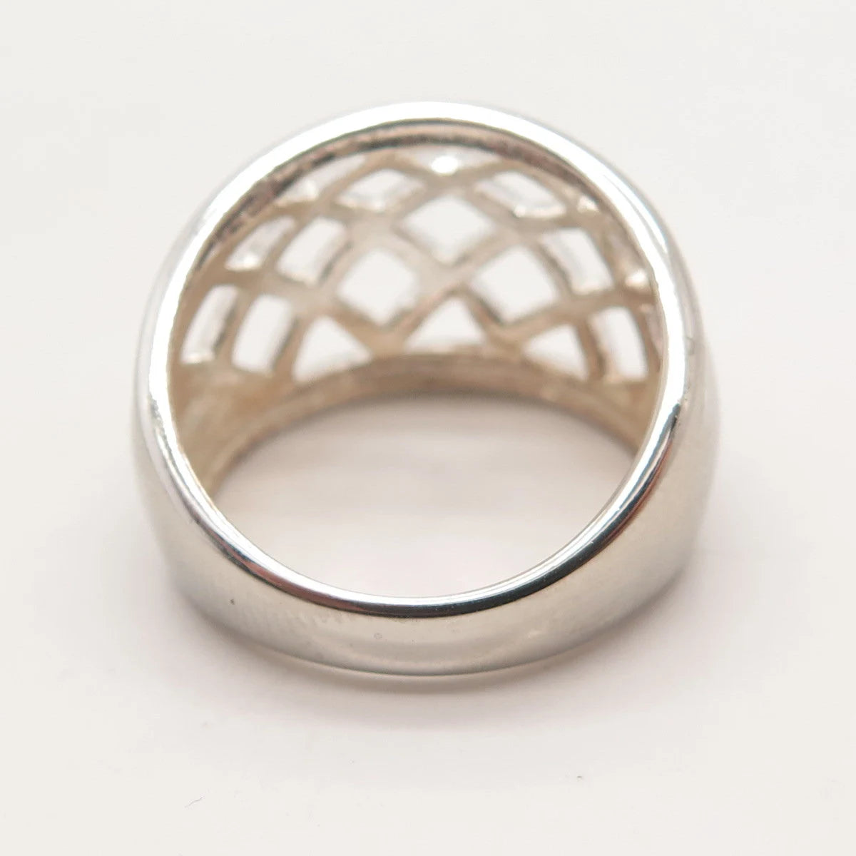 925 Sterling Silver Vintage Cage Ring Size 8.25