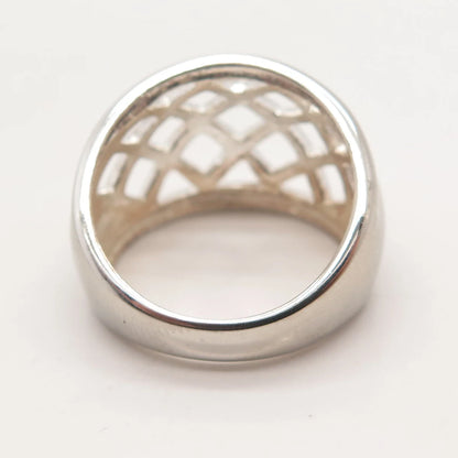 925 Sterling Silver Vintage Cage Ring Size 8.25