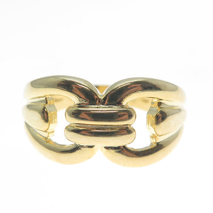 925 Sterling Silver Gold Plated Interlocked Modernist Ring Size 9.25