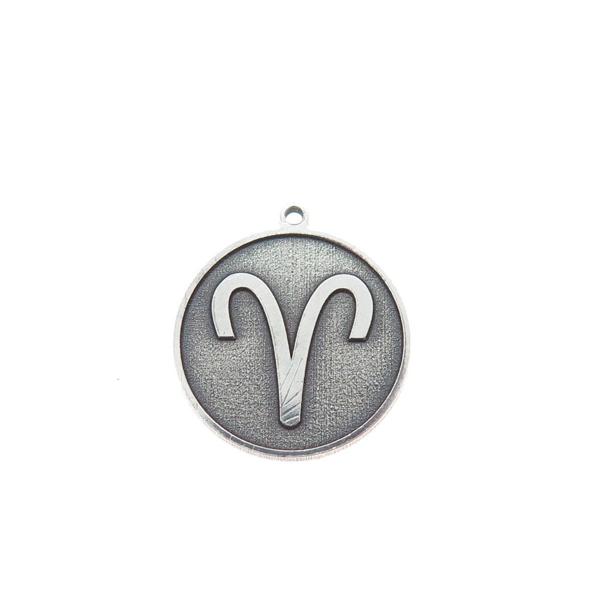 TOKEMOTI 925 Sterling Silver Aries Zodiac Sign Oxidized Minimalist Charm Pendant