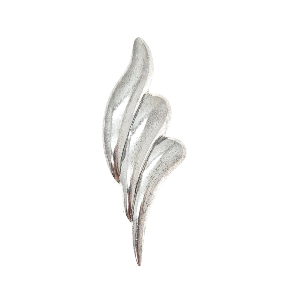 925 Sterling Silver Vintage Modernist Puffy Pin Brooch