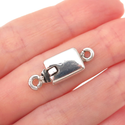925 Sterling Silver Vintage Mexico Bracelet / Necklace Box Lock Clasp