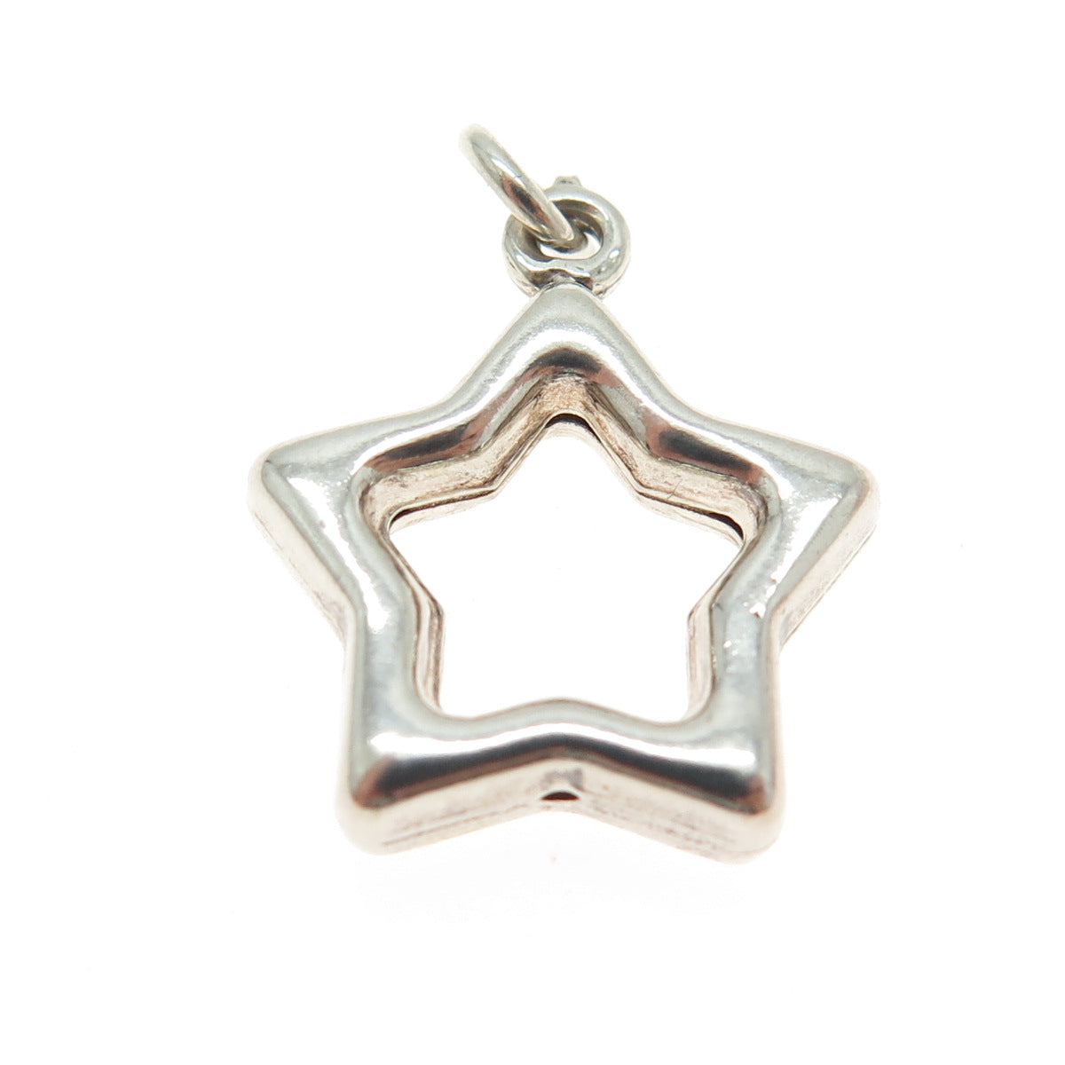 925 Sterling Silver Vintage Open Star Minimalist Charm Pendant