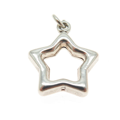 925 Sterling Silver Vintage Open Star Minimalist Charm Pendant