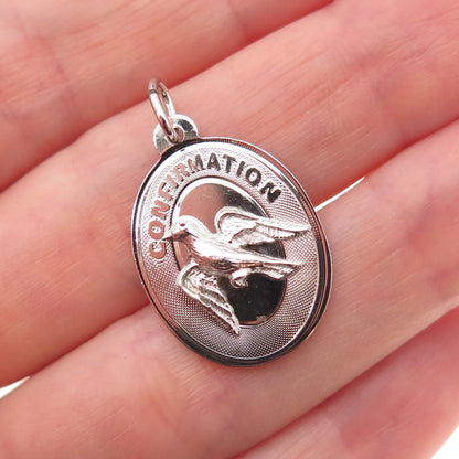 Mark Mercy 925 Sterling Silver Vintage Confirmation Oxidized Charm Pendant
