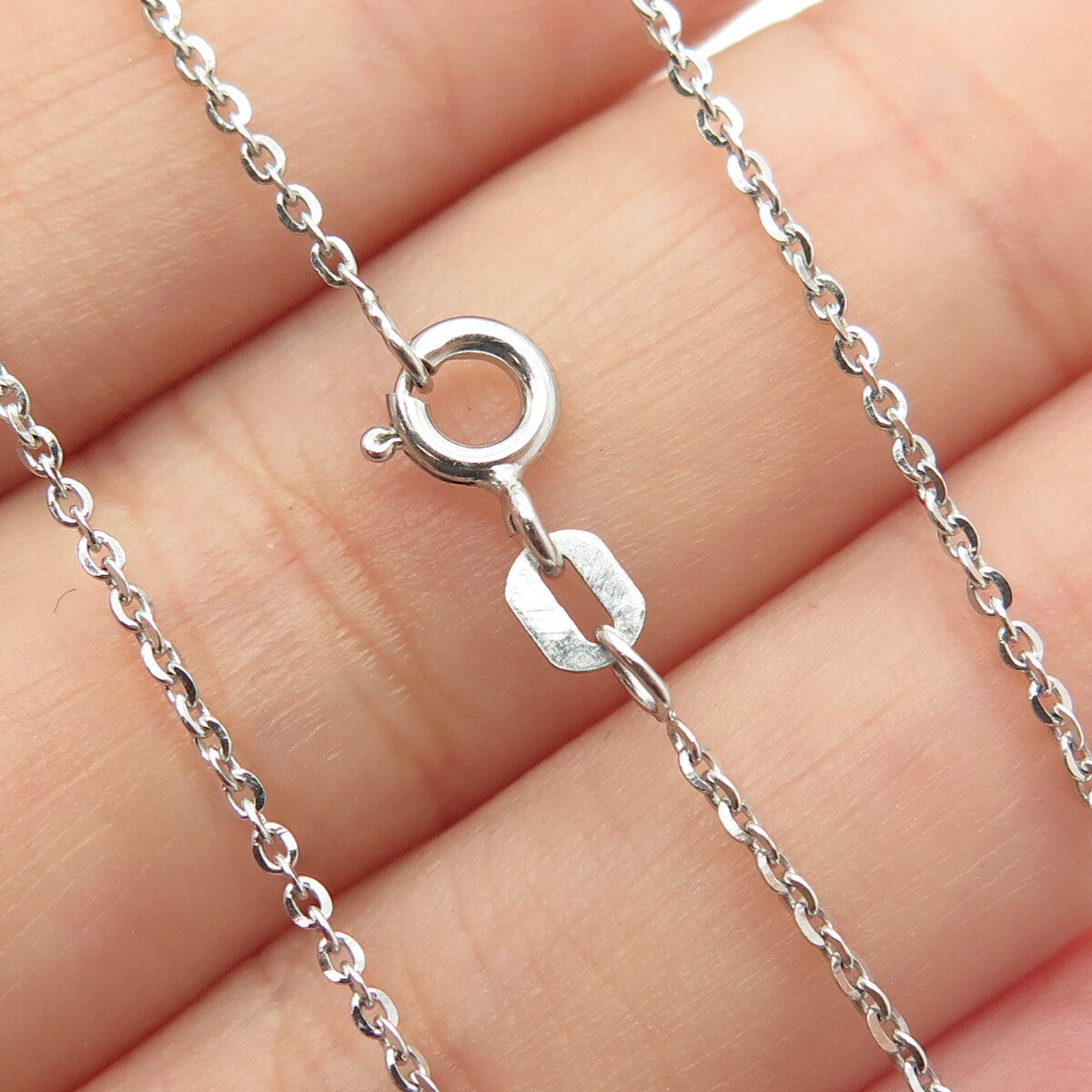 925 Sterling Silver Round-Cut C Z Double Heart Cable Chain Necklace 16"