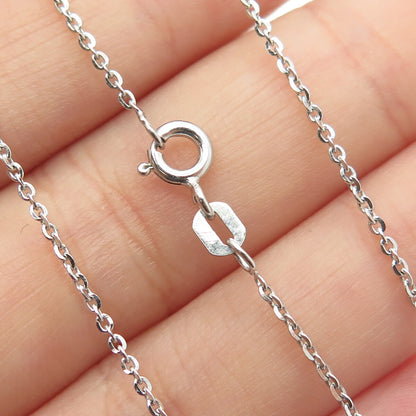 925 Sterling Silver Round-Cut C Z Double Heart Cable Chain Necklace 16"