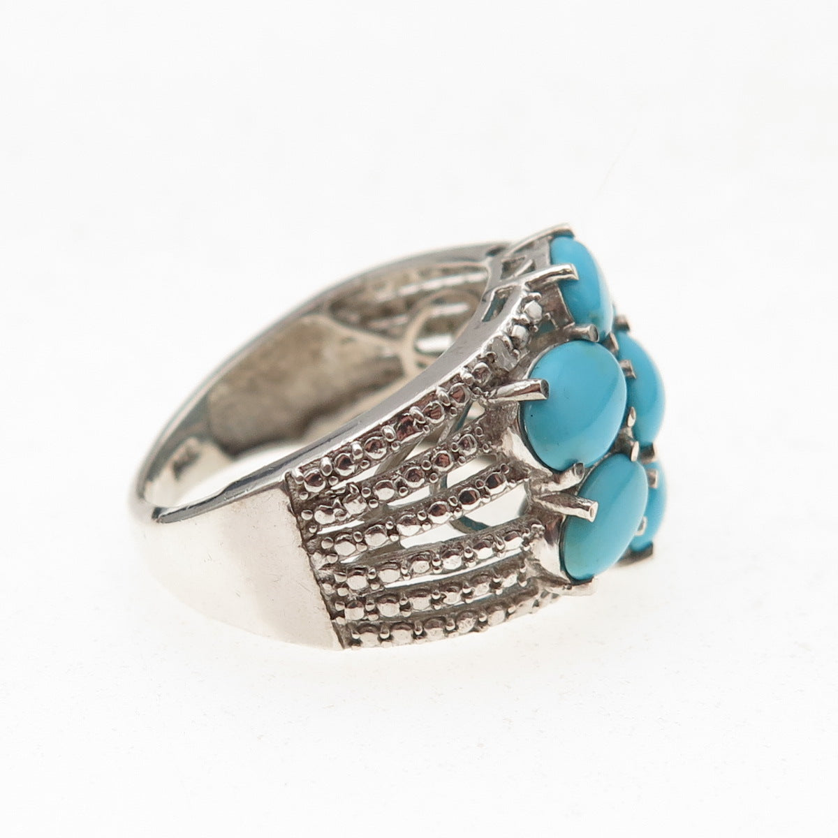 Chuck Clemency 925 Sterling Silver Real Sleeping Beauty Turquoise Ring Size 7.25