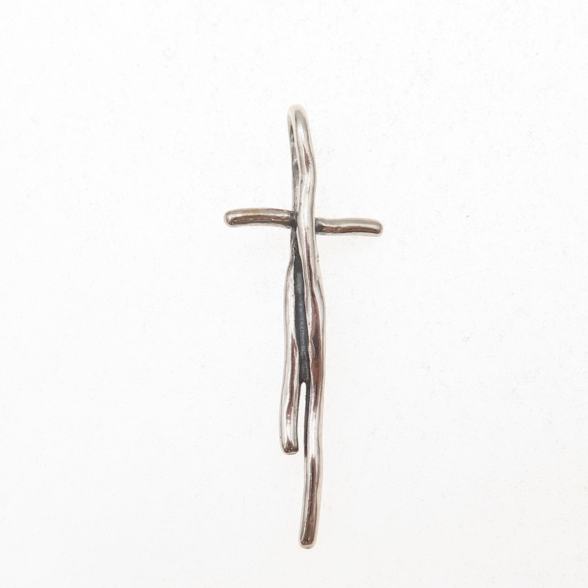 Silpada 925 Sterling Silver Vintage Great Impressions Twig Cross Charm Pendant