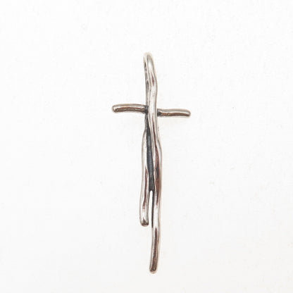 Silpada 925 Sterling Silver Vintage Great Impressions Twig Cross Charm Pendant