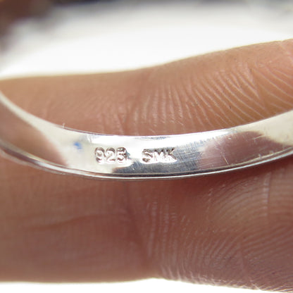 925 Sterling Silver Real Round-Cut Citrine Wicker Ring Size 7.75