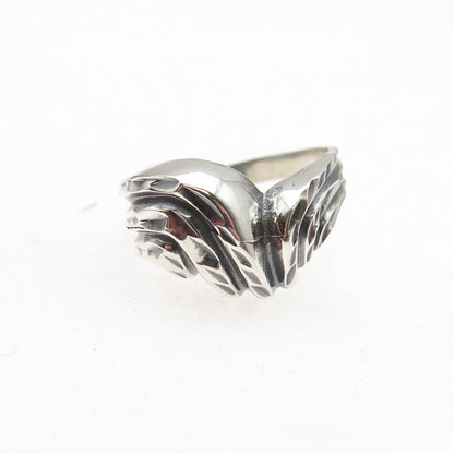 925 Sterling Silver Vintage Modernist Oxidized Ring Size 7.25
