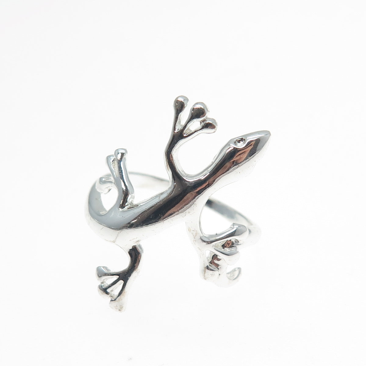 925 Sterling Silver Vintage Lizard Ring Size 8.25