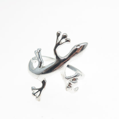 925 Sterling Silver Vintage Lizard Ring Size 8.25