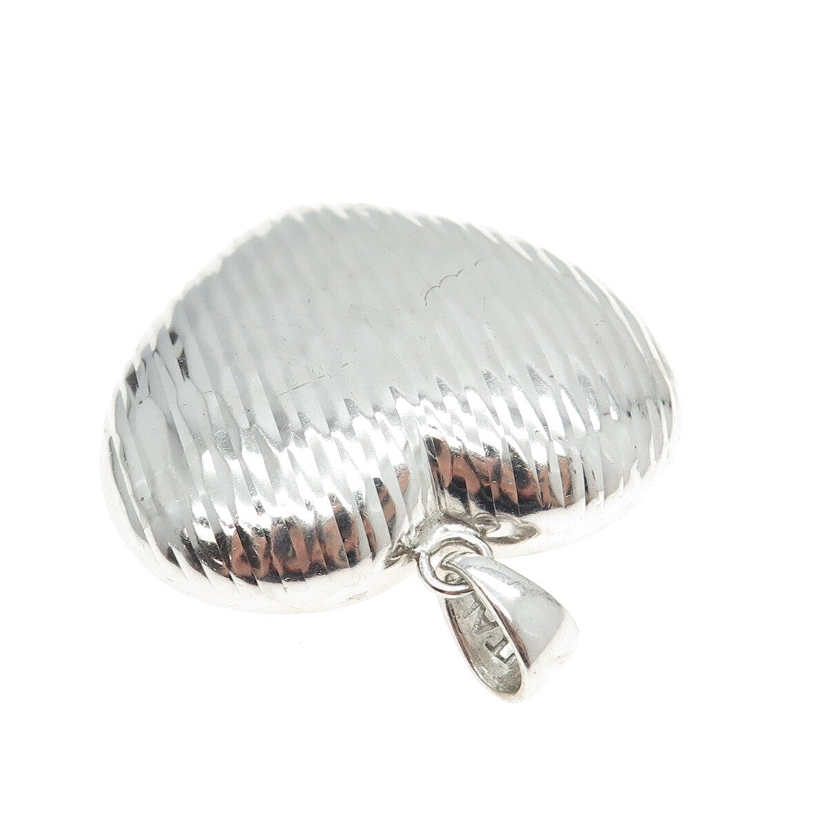 GIOIELLI DI VALENZA 925 Sterling Silver Vintage Italy Puffy Heart Pendant